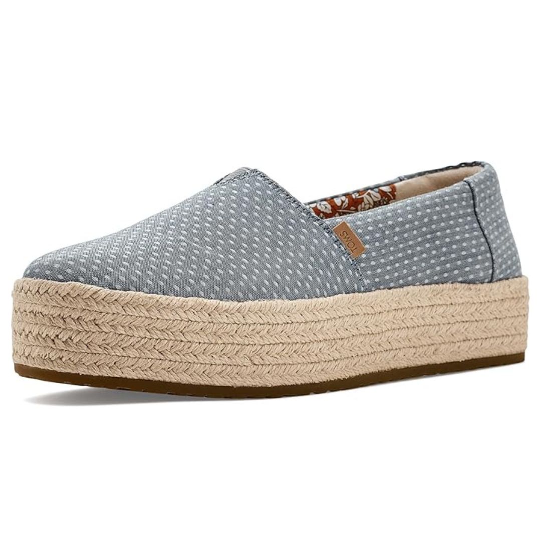 TOMS Valencia Espadrilles Chambray Dot
