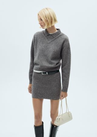 Combined Shirt-Collar Sweater - Women | Mango Usa