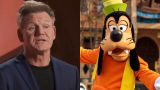 Gordon Ramsey on Masterchef/Goofy in Mickey's Toontown at Disneyland