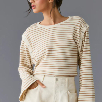 Maeve Slouchy Striped Wide Long-Sleeve Sweatshirt:&nbsp;was £80 now £24 | Anthropologie (save £56)