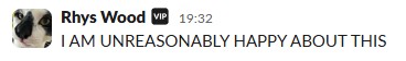 Slack message.