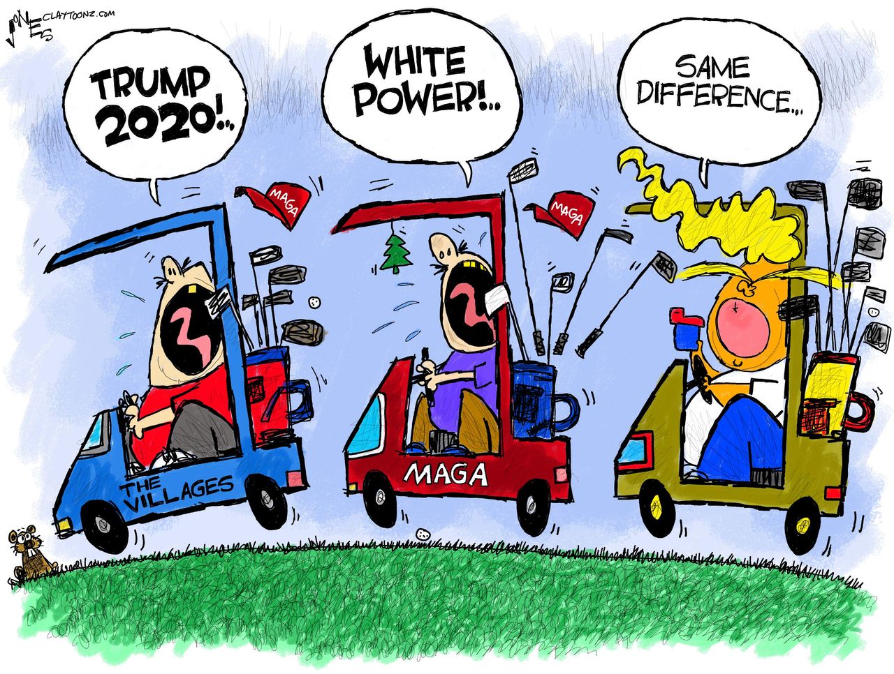 Political&amp;amp;nbsp;Cartoon U.S. Trump the villages racist retweet