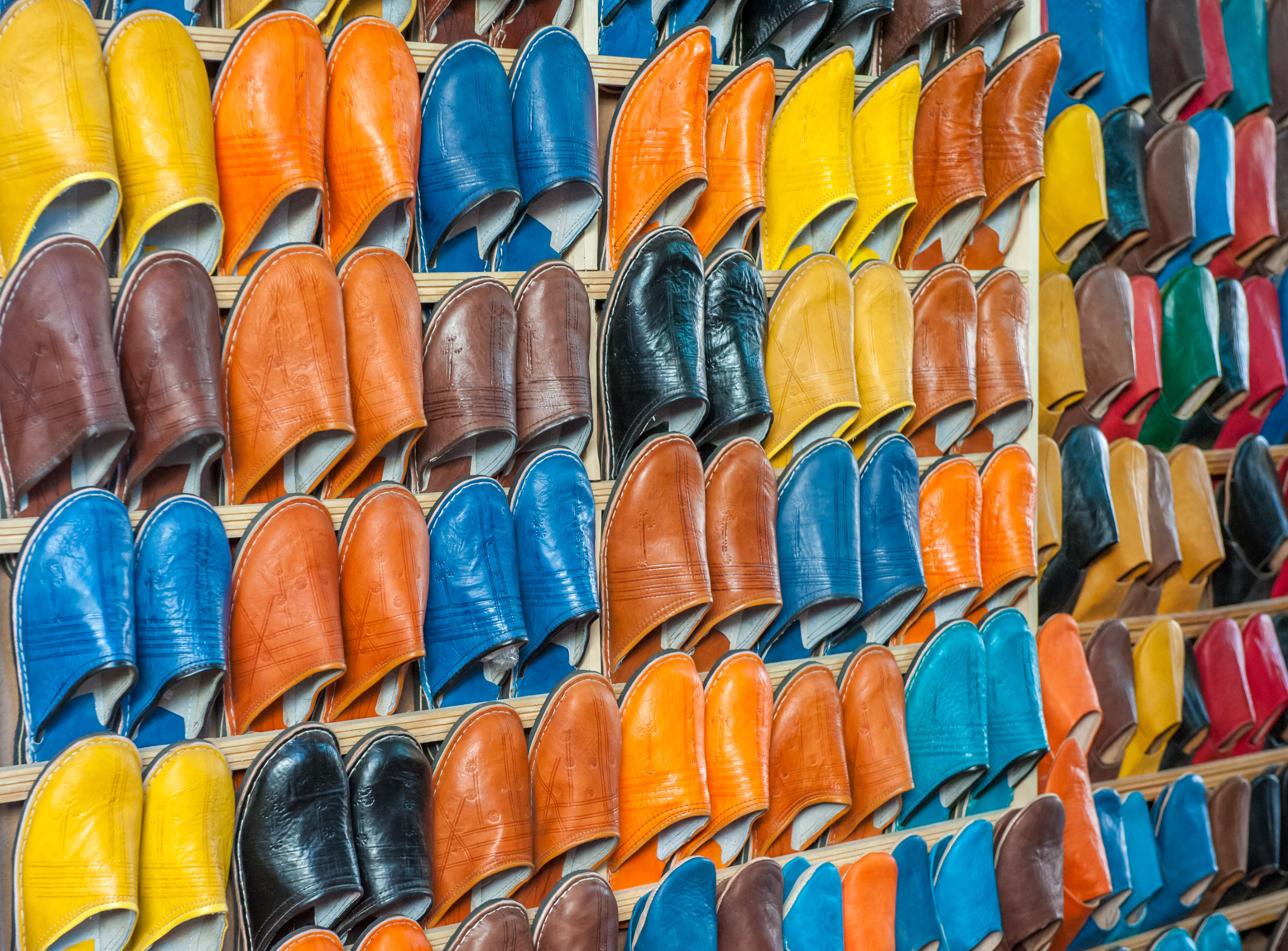 moroccan babouches in the market
