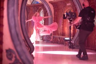 Ariana Grande films a dancing sequence for 'Wicked.'