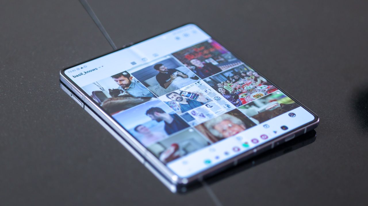 A photo of the Samsung Galaxy Z Fold 5 foldable smartphone