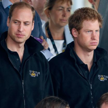 Prince William and Prince Harry wear black fleece jackets at the Invictus Games 2014