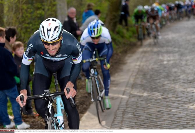 Tom Boonen continued his tradition of testing his legs on the Taaienberg