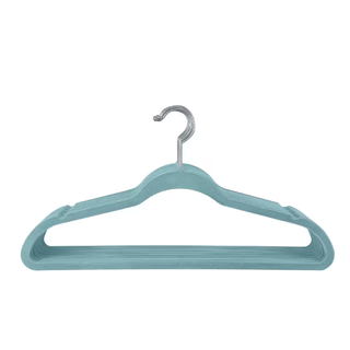 velvet slimline hangers in dusty blue