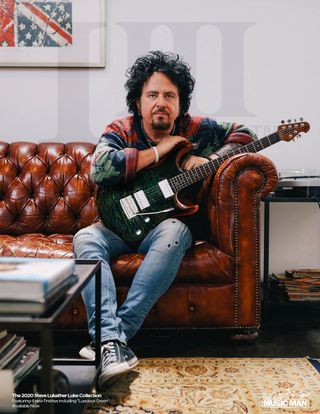 Steve Lukather with his Ernie Ball Music Man 2020 Luke III in Luscious Green. 