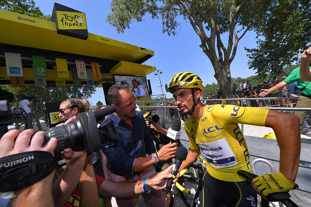 Julian Alaphilippe (Deceuninck-QuickStep) at the start of the stage 17 at the Tour de France