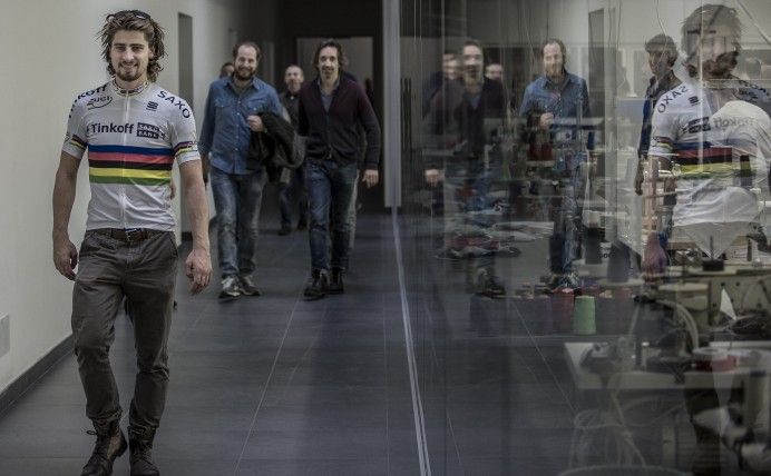 Peter Sagan inside Sportful HQ