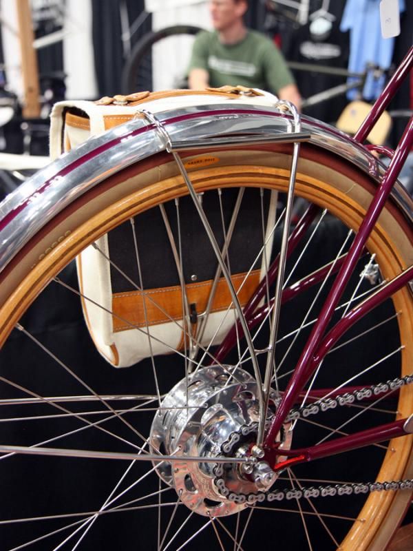 The custom rack features interchangeable bits to secure the rear bags.