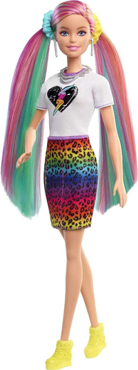Barbie Leopard Rainbow Hair Doll - WAS