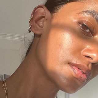 Up-close skin texture in sunlight