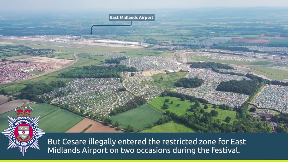 East Midlands Airport seen in illegal drone video