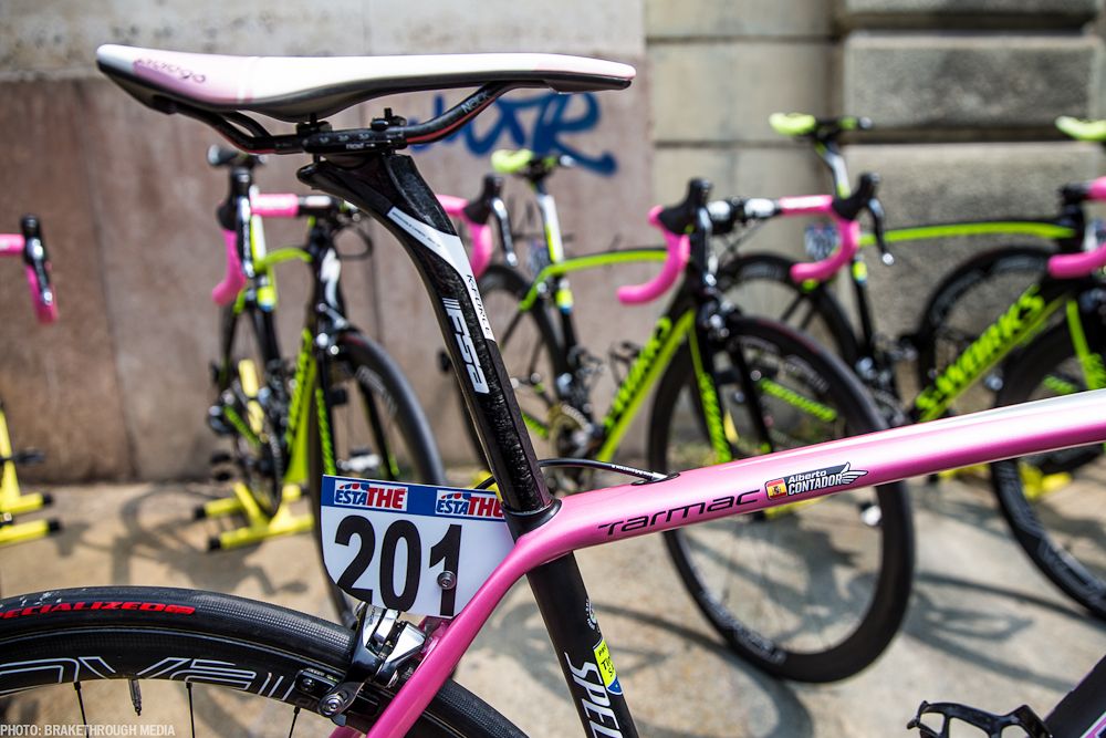 Contador's #201 plate made it through the race in good condition.