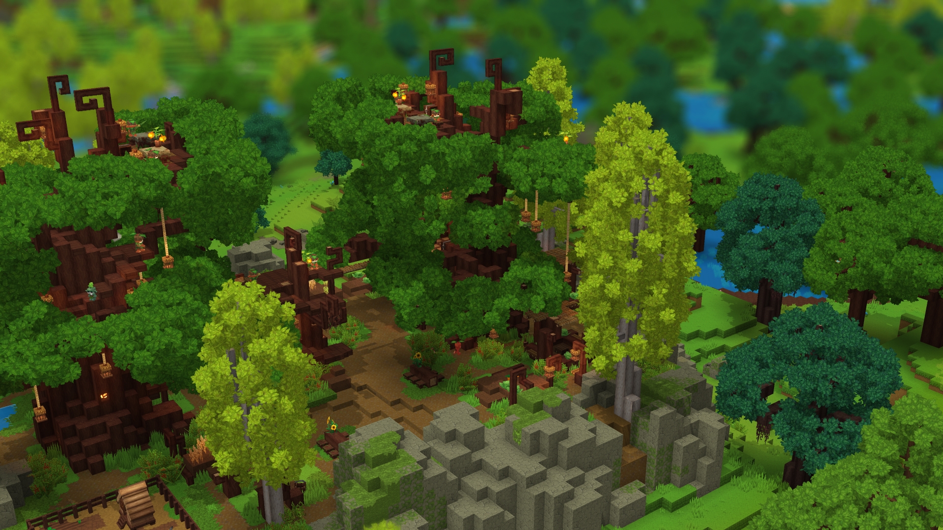 An in-development image of blocky RPG Hytale from July 2021.