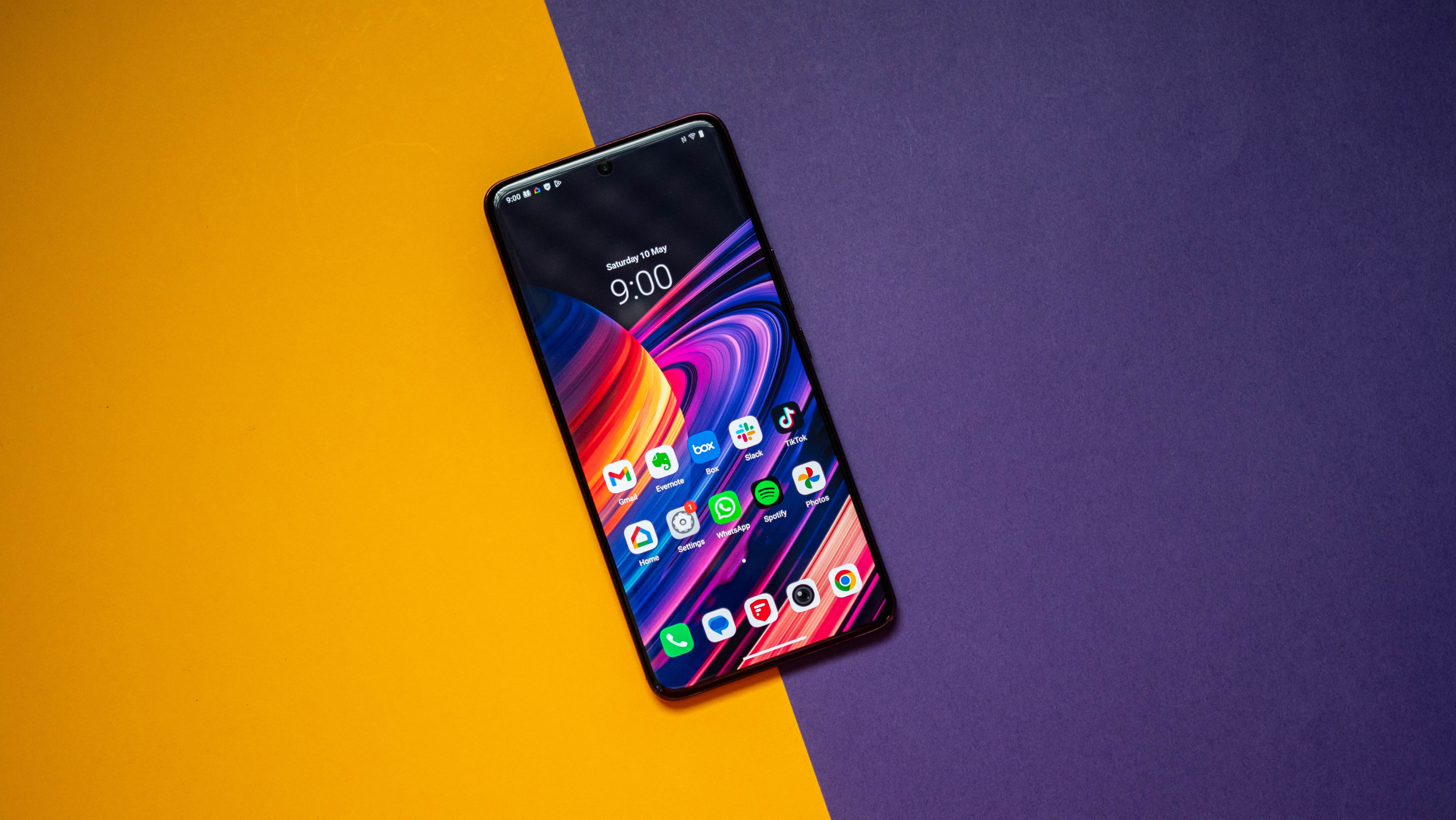 Vivo V50 against colorful background