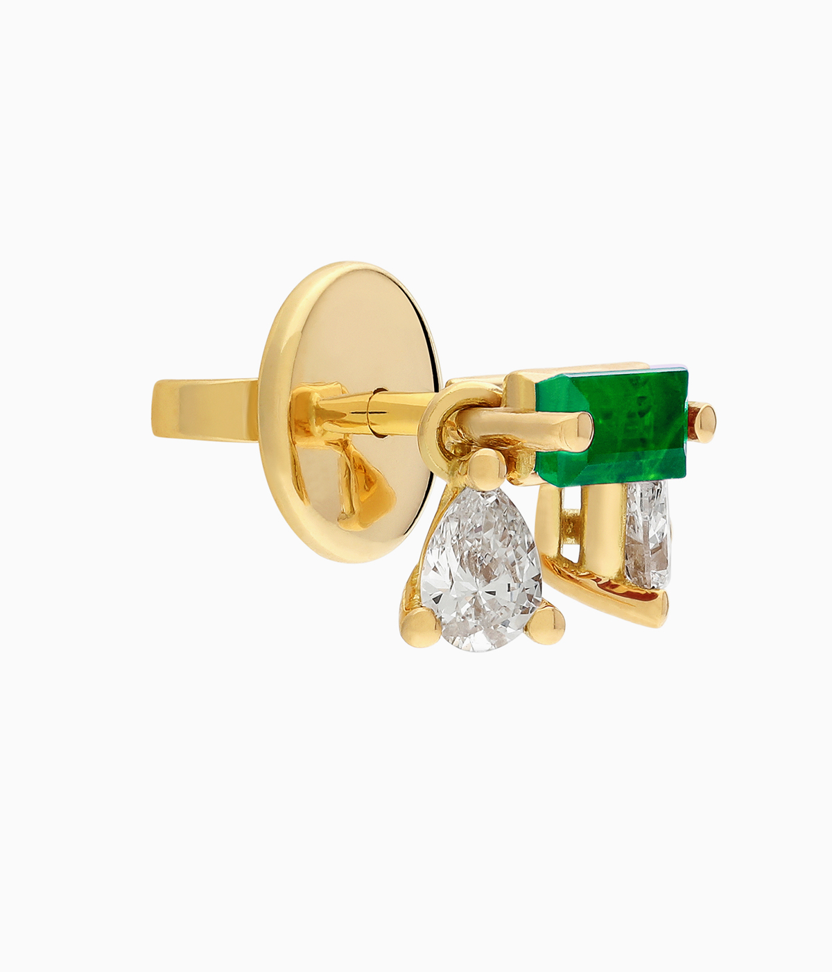 Emerald and diamond earring