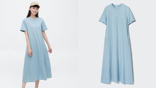 model in UNIQLO A-Line Dress