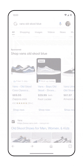Gif of searching for sneakers in AR on Google Search