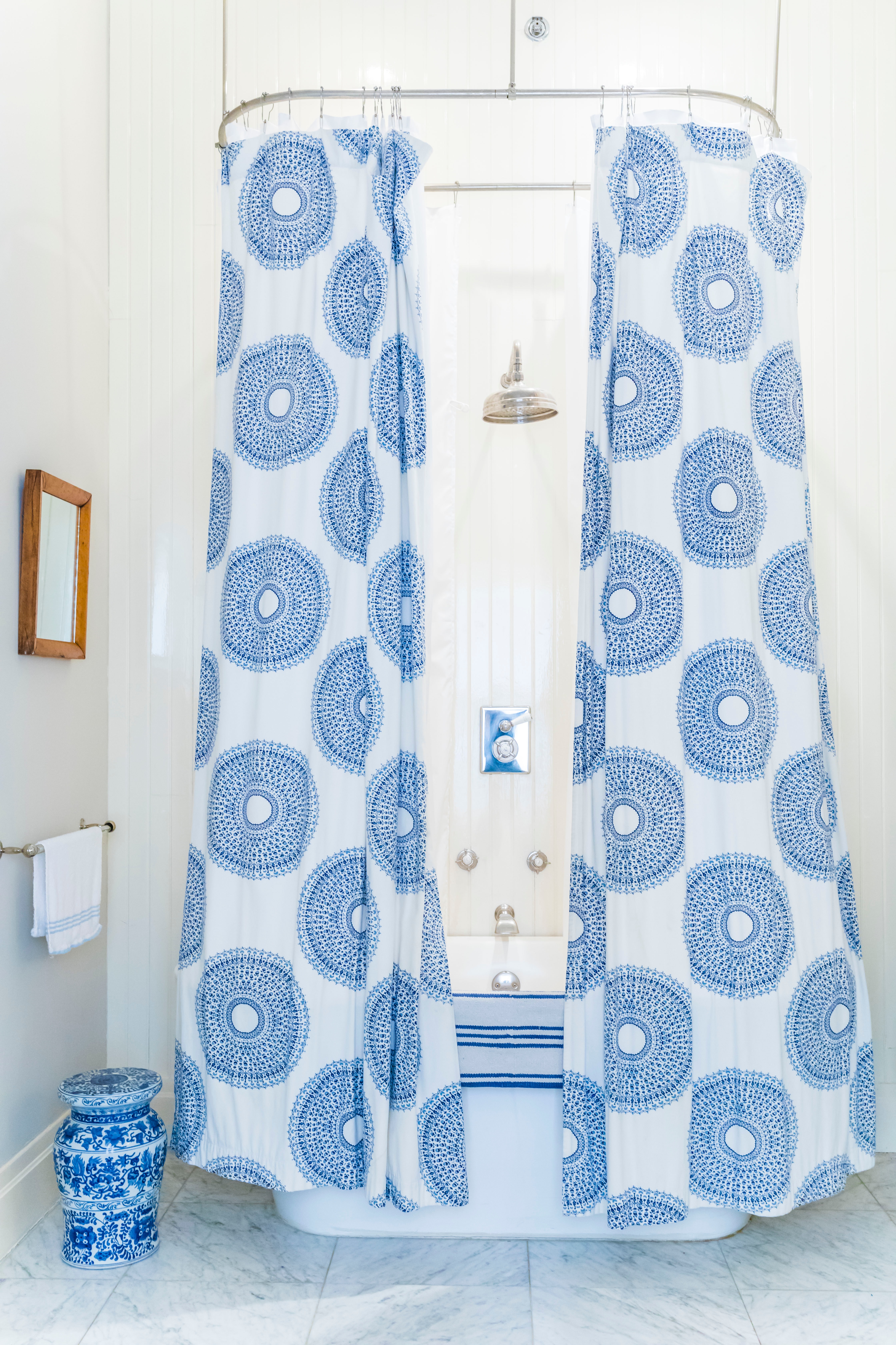 blue shower curtains