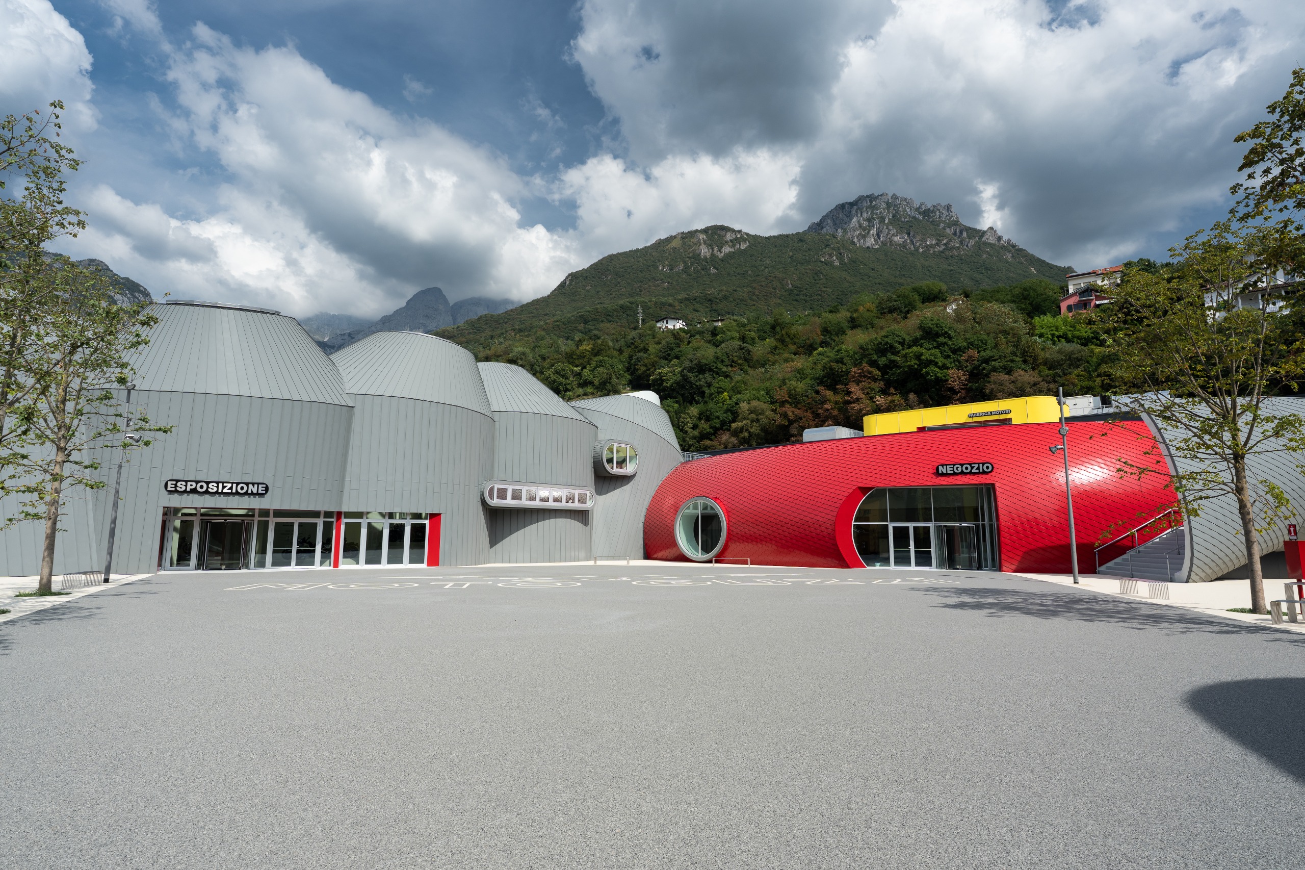 Exterior of Moto Guzzi museum and HQ at Mandello del Lario