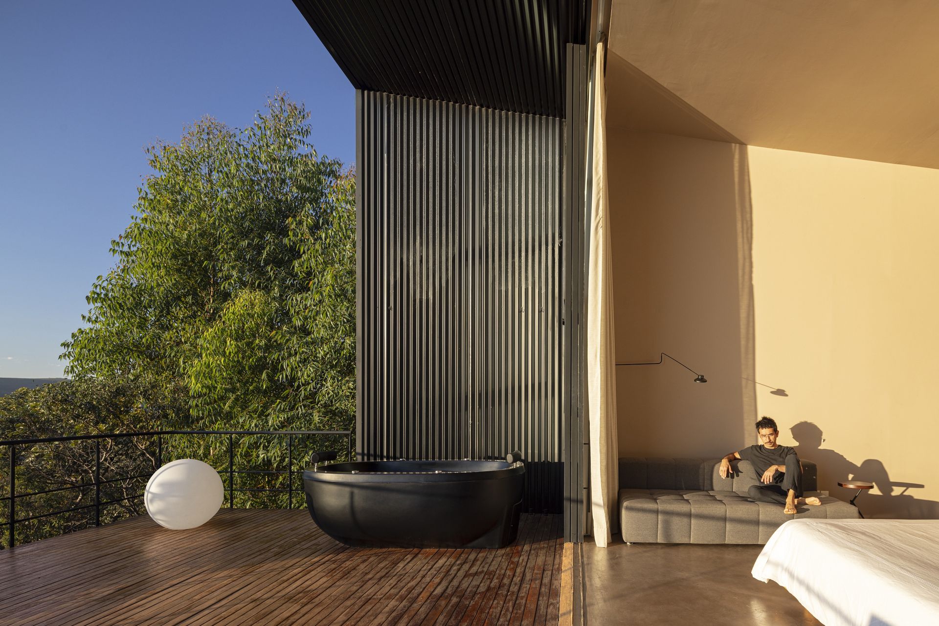 Casa Monoculo living space spilling into terrace