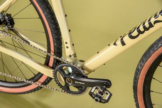 Detail of Shimano GRX 1x chainset fitted to a Pearson On and On gravel bike