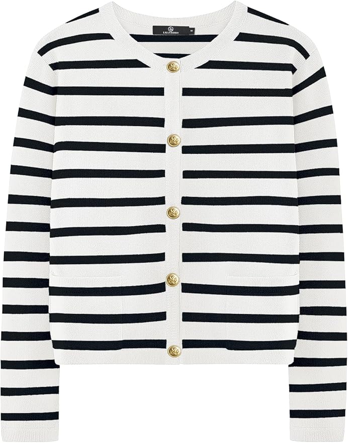 Striped Cardigan Sweaters, Lady Jackets 