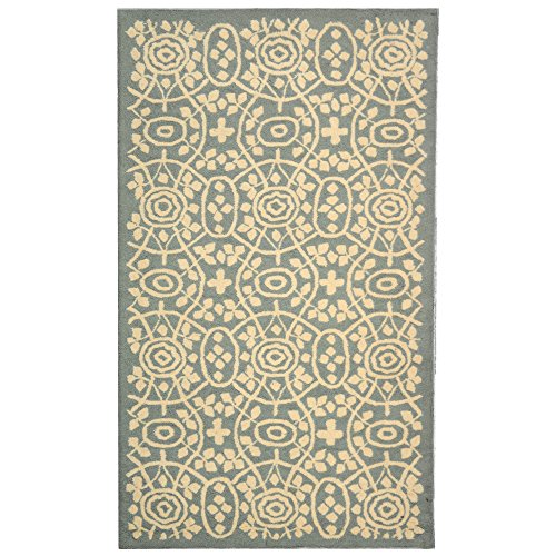 Martha Stewart X Safavieh Area Rug Collection - 7'9&amp;quot; X 9'9&amp;quot;, Aloe Green, Hand-Hooked Cotton, Ideal for Living Room, Bedroom, Dining Space (msr1214b)