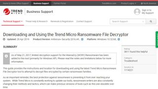 Trend Micro Ransomware File Decryptor