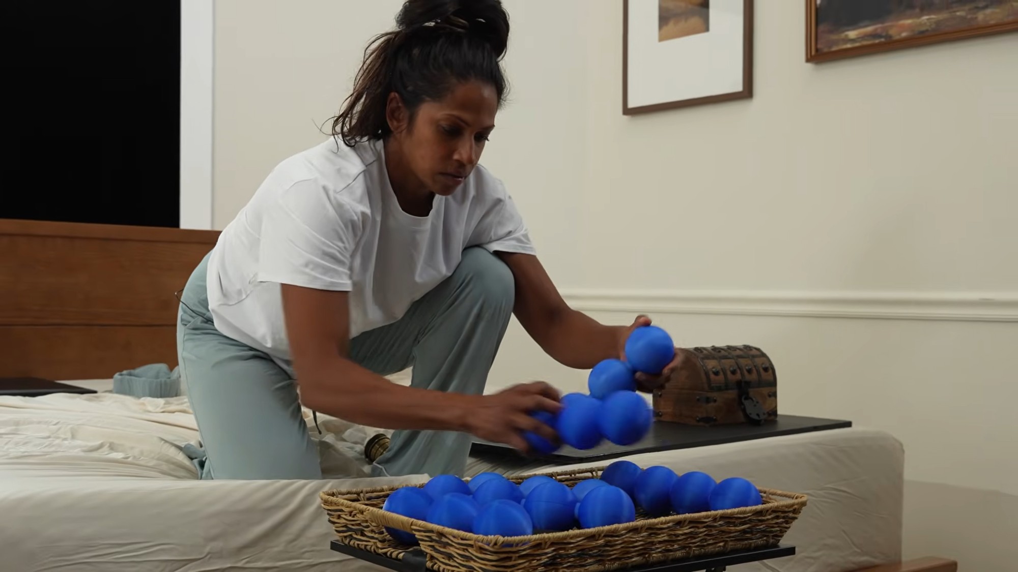 Natalie Anderson putting together a puzzle on Bed Rot Challenge.