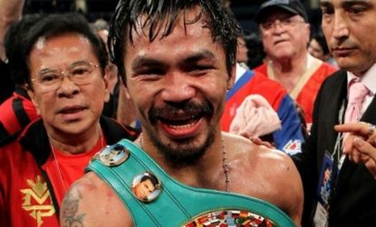 By the 12th round, Manny Pacquia "took mercy" on his opponent, allowing Antonio Margarito to finish on his feet.