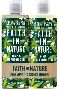 8. Faith in Nature Natural Hemp and Meadowfoam Shampoo and Conditioner Set: