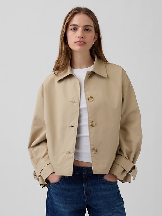 Oversized Crop Trench Jacket