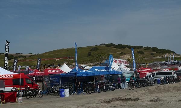 The demo area is a place to test bikes from many different manufacturers.