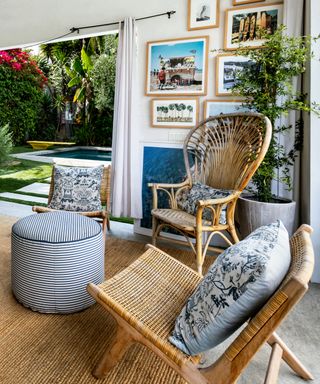 Margot Robbie’s rattan furniture in her Los Angeles home