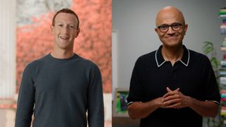 Mark Zuckerberg and Satya Nadella presenting together at Meta Connect 2022