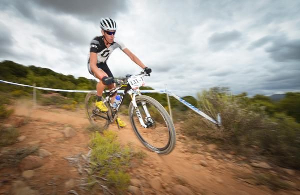 Matthys Beukes led the way on trails that he built during the prologue of the Cape Pioneer Trek on Sunday.