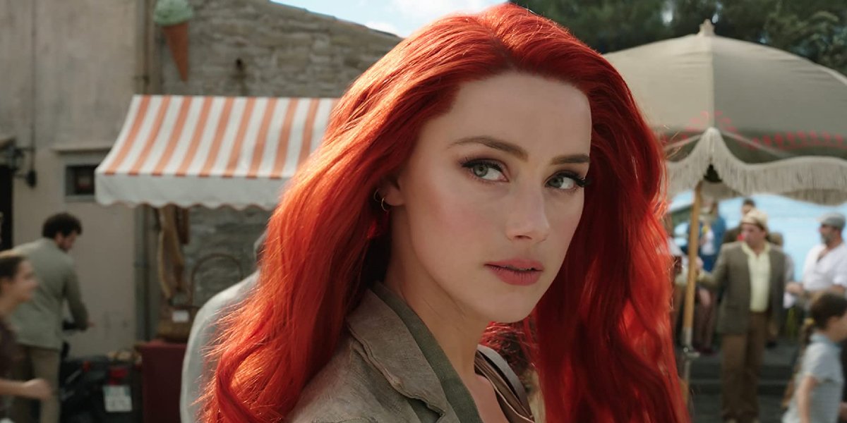 Aquaman Amber Heard looking over with concern