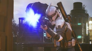 Screenshot of a Clone Trooper shooting their gun from Star Wars: Zero Company