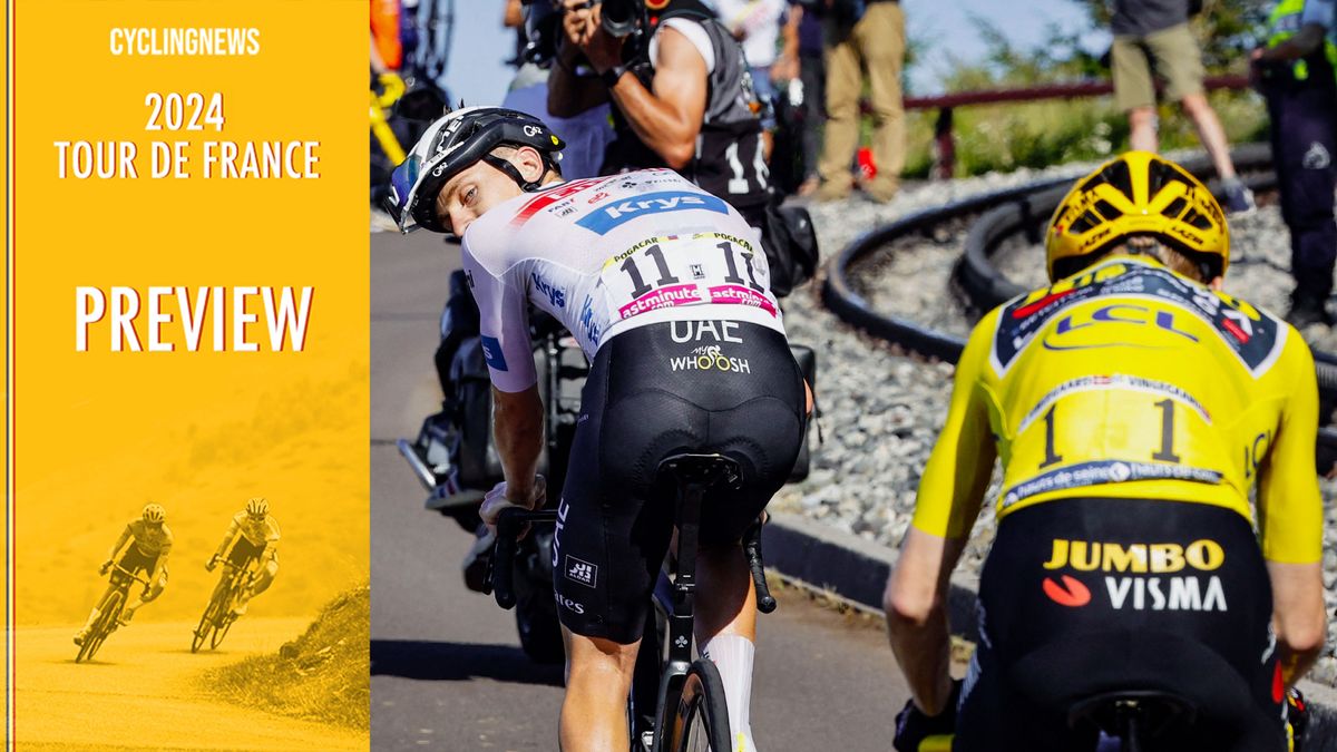 Tadej Pogacar battles with Jonas Vingegaard on the Puy de Dome on last year&#039;s Tour de France.