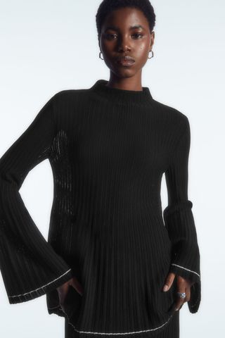 Pleated Knitted Tunic Top