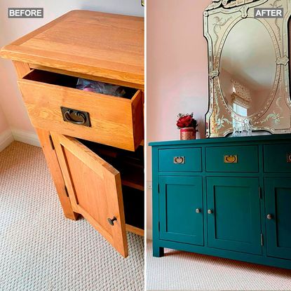 before and after painted sideboard