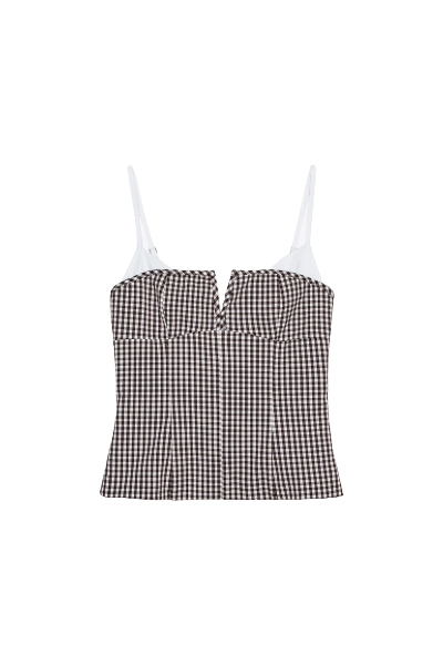 ZARA, Combined Gingham Stretch Top