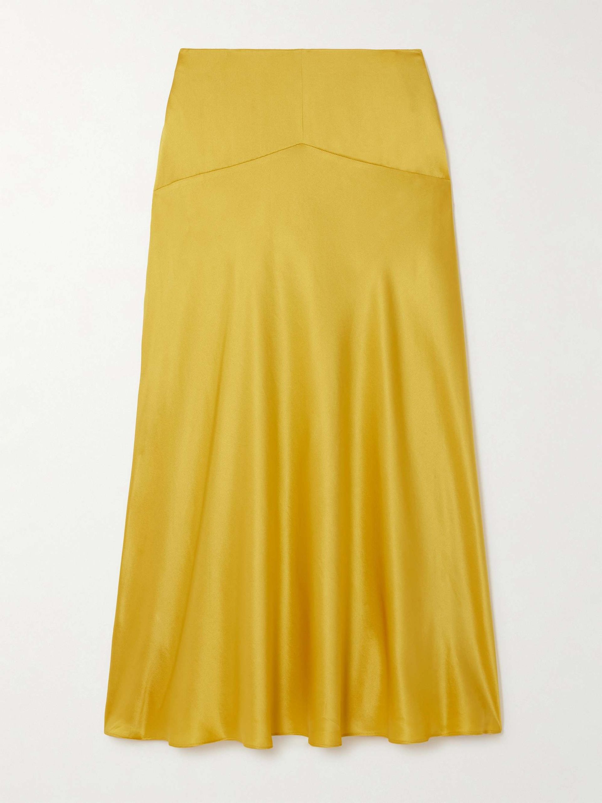 Clover Silk-Satin Midi Skirt