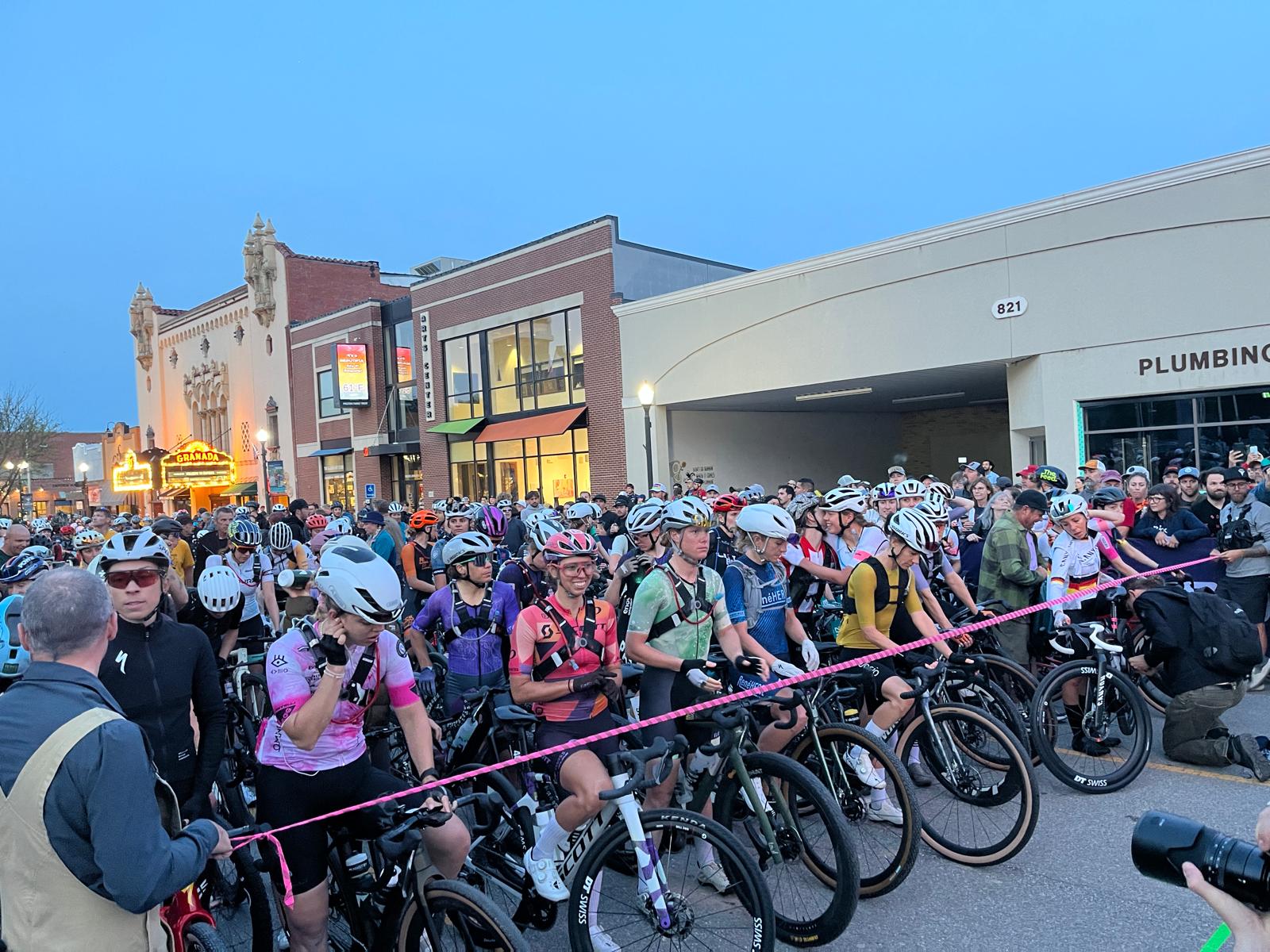 Start line for women's elite race at Unbound 200 2025
