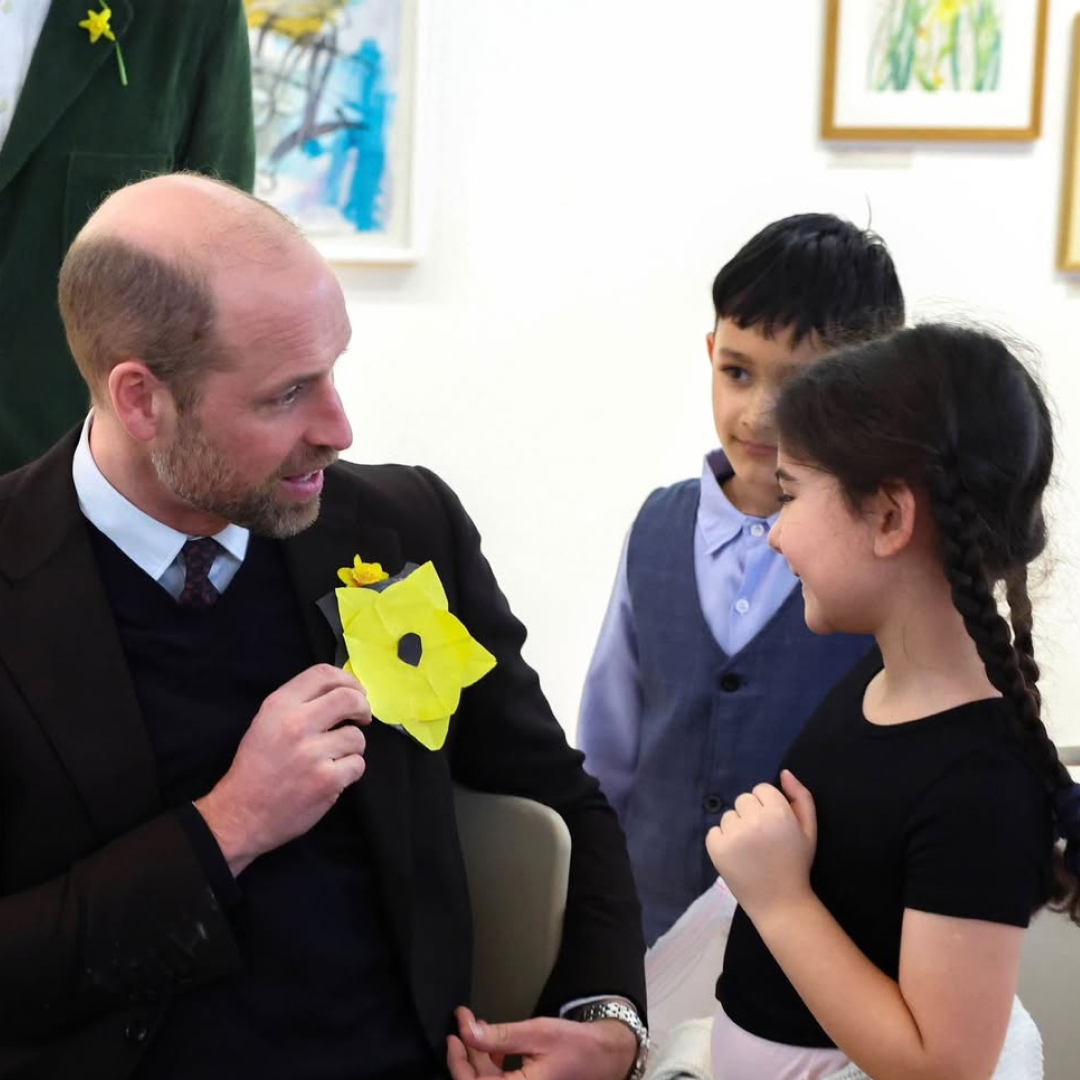 Prince William and Kate Middleton meet children during a visit to Wales in February 2026