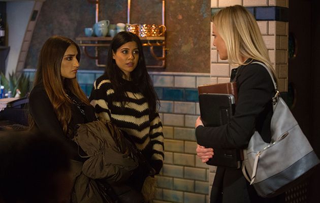 EastEnders Iqra Ahmed Habiba Ahmed and Mel Owen